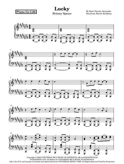 Lucky (Arr. Piano Go Life) - Britney Spears (Piano Solo)