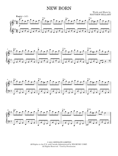 New born - Muse (Easy Piano)