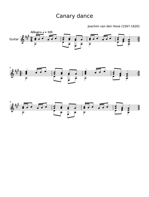 Canary Dance - Joachim van den Hove