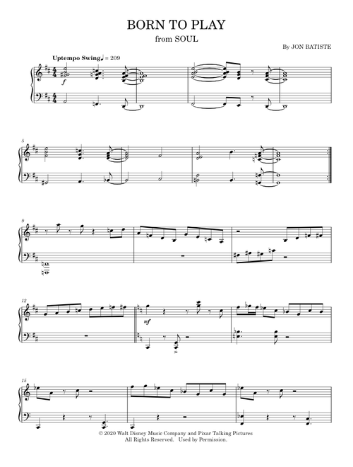 Born To Play (from Soul) - Jon Batiste (Piano Solo)