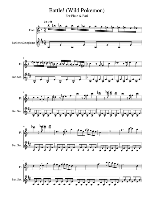 Battle! (Wild Pokemon) For Flute and Bari