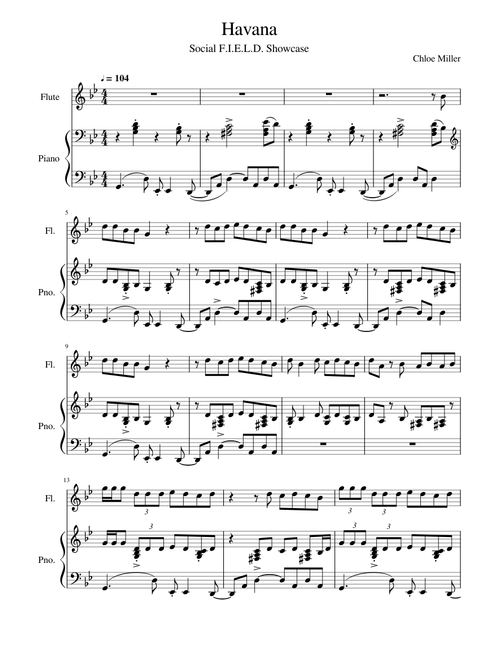 Havana Piano and Flute Score