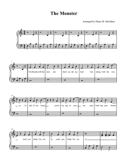 The Monster (Arr. Diane M. McGahee) - Eminem Featuring Rihanna (Small Ensemble)