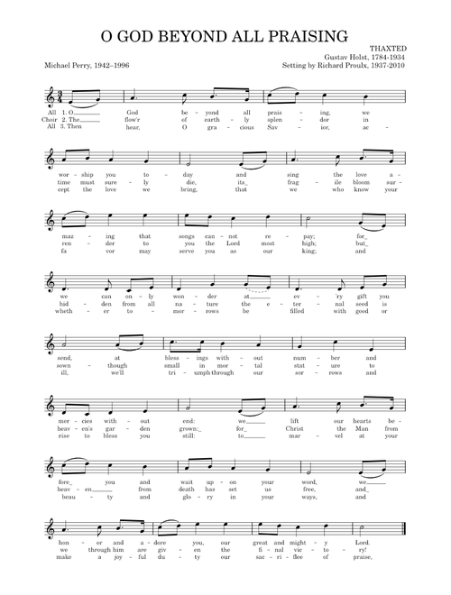 O God Beyond All Praising - Gustav Holst
