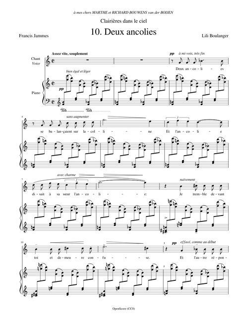 Boulanger, Lili - Clairières dans le ciel, No.10 - Deux ancolies
