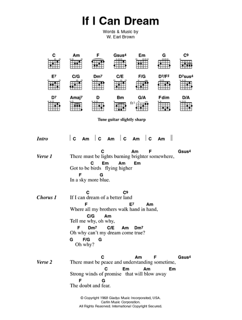 If I Can Dream - Elvis Presley (Guitar Chords-Lyrics)