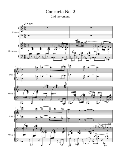 N. Kapustin - Concerto No 2, 2nd movt. (arr. for 2 pianos) Sheet
