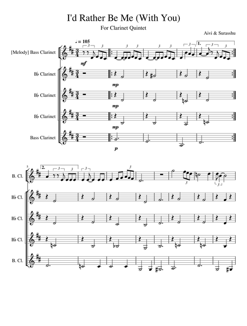 I'd Rather Be Me (With You) [Clarinet Quintet]