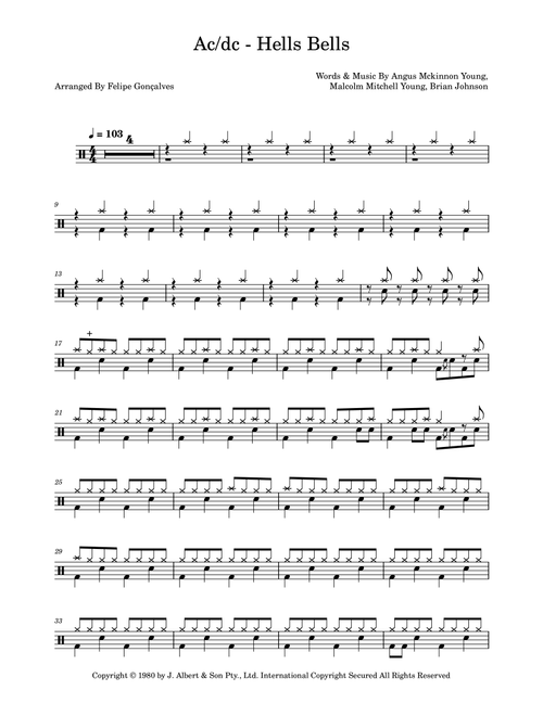 Hells Bells (Arr. The Ninja) - AC/DC (Drums)