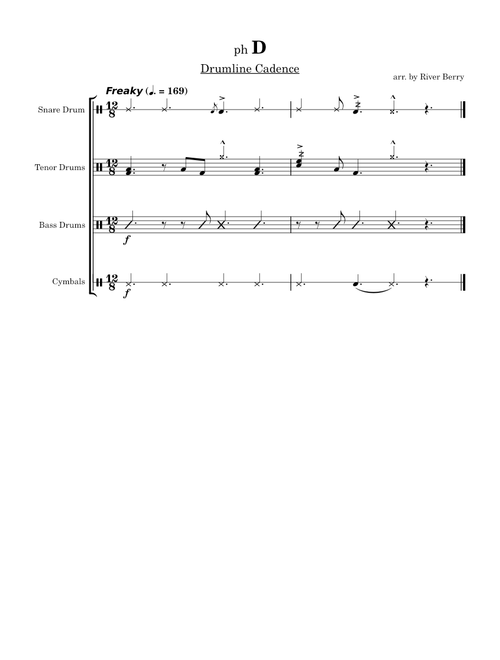 "ph D" (PH Intro for drumline) - arr. by River Berry