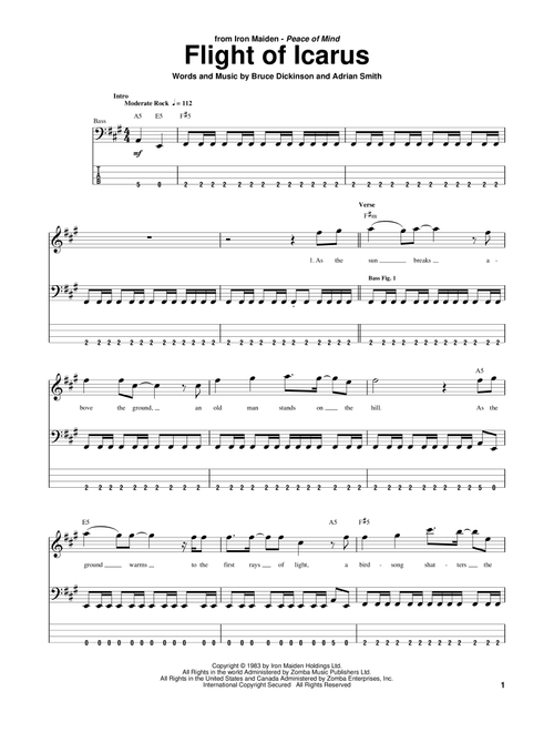Flight Of Icarus - Iron Maiden (Bass Tab)