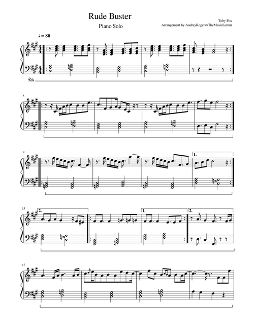 Rude Buster [EASY PIANO] (Deltarune)