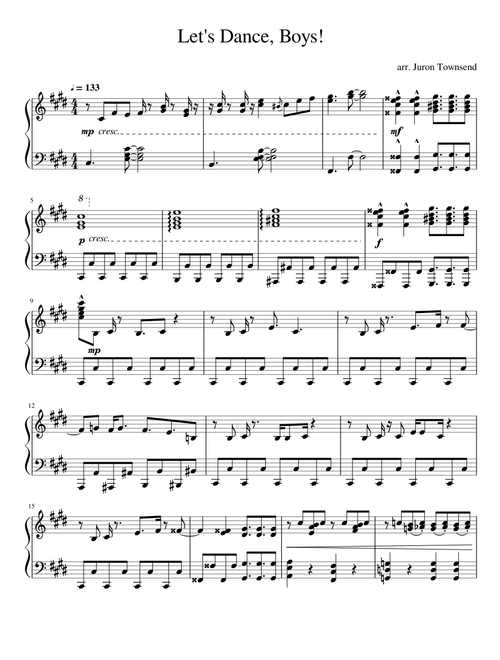 Let's Dance, Boys! - Piano Solo