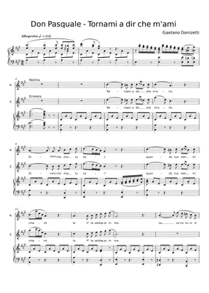 Don Pasquale – Gaetano Donizetti : Overture Sheet Music for Don Pasquale – Gaetano Donizetti : Overture Sheet Music for