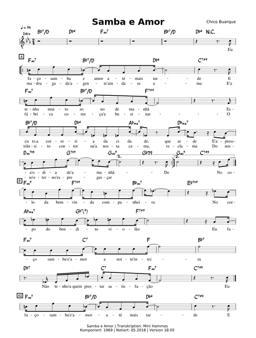 Chico Buarque - Samba e Amor - mit Text