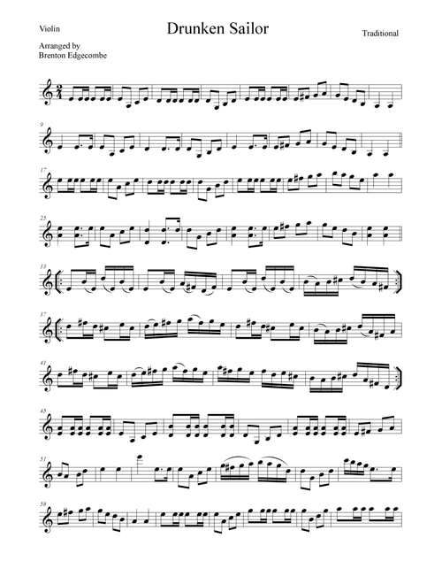 What Shall We Do With a/the Drunken Sailor (Drunken Sailor) (Arr. Brenton Edgecombe) - Adelaide String Duo (Instrumental Duet)