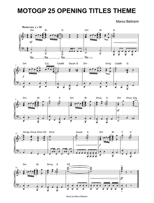 MotoGP 25 Opening Titles Theme - Marco Beltrami (Piano)