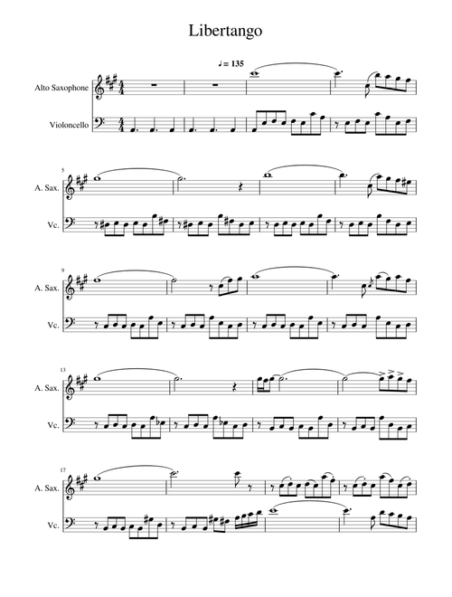 Libertango - Alto Sax & Cello