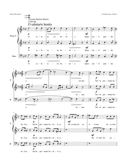O salutaris hostia - Giovanni Battista Martini