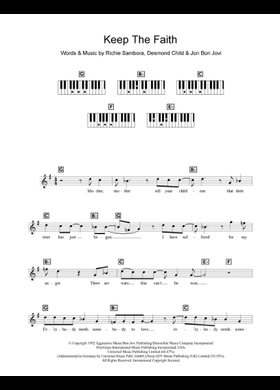 Free Keep The Faith by Bon Jovi sheet music | Download PDF or