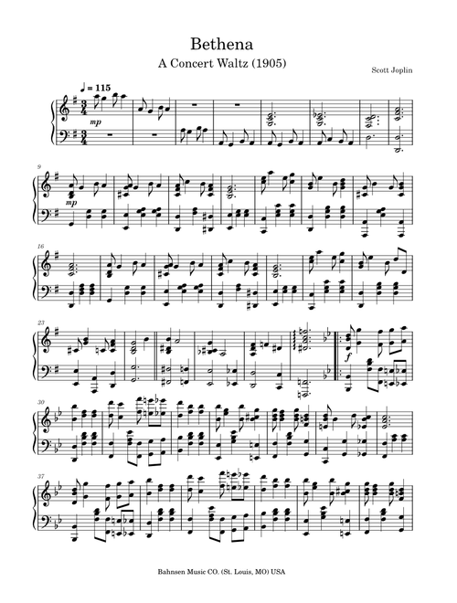 Bethena by Scott Joplin (1905)