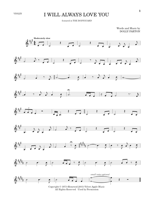 I Will Always Love You - Whitney Houston, Dolly Parton (Violin Solo)