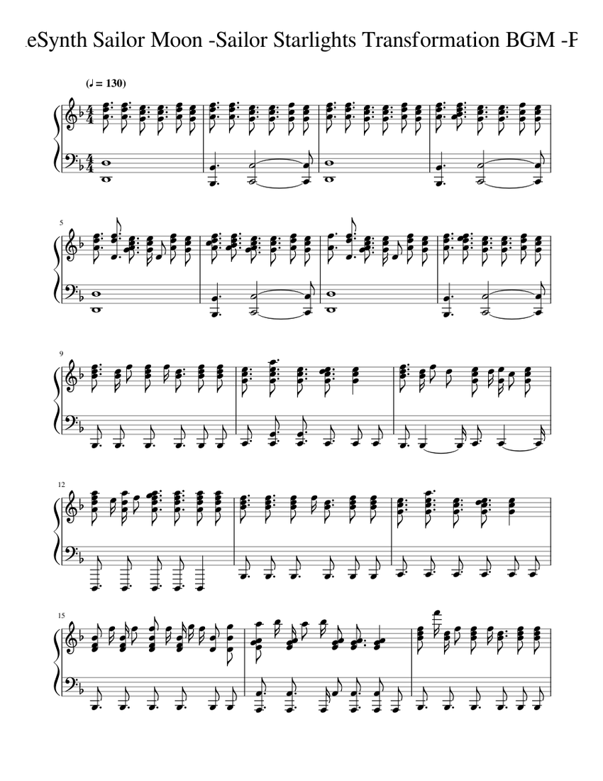 Sailor Moon -Sailor Starlights Transformation- Sheet music for