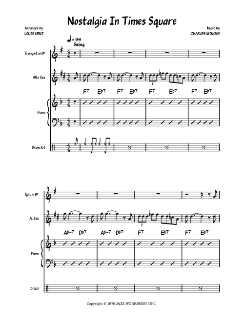Nostalgia In Times Square (Arr. Louis Kent) - Charles Mingus (Jazz Combo)