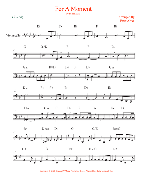 For A Moment (Arr. Rene Alves) - Neil Hannon (Cello Solo)