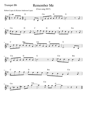 Remember Me Sheet Music for Piano (Solo) | MuseScore.com