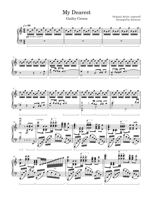 supercell - My Dearest (Animenz arr.) | Transcription