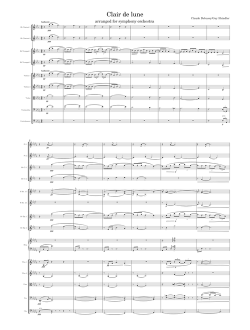 Suite Bergamasque, No.3 (Clair de Lune) for Symphony Orchestra – Claude Debussy/Guy Shtadler