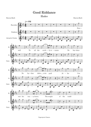 Good Riddance with TABs from Hades by Supergiant Games Sheet Music with ...