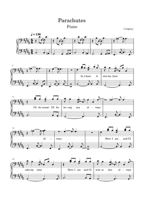 Play Official version of Parachutes Sheet Music by Coldplay for 