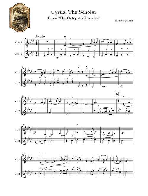 Cyrus, the Scholar – Yasunori Nishiki from "Octopath Traveler" | Violin Duet