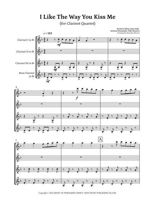 I Like The Way You Kiss Me (Arr. Henrique Oliveira) - Artemas (Woodwind Ensemble)