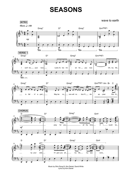 Seasons - wave to earth (Piano)