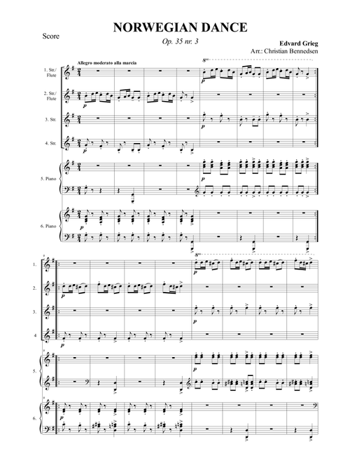 Norwegian Dance - Keyboard Ensemble (Arr. Christian Bennedsen) - Edvard Grieg (Large Ensemble)