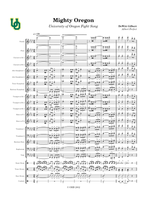 Mighty Oregon – Oregon Fight Song Sheet Music for Trombone, Tuba, Flute ...