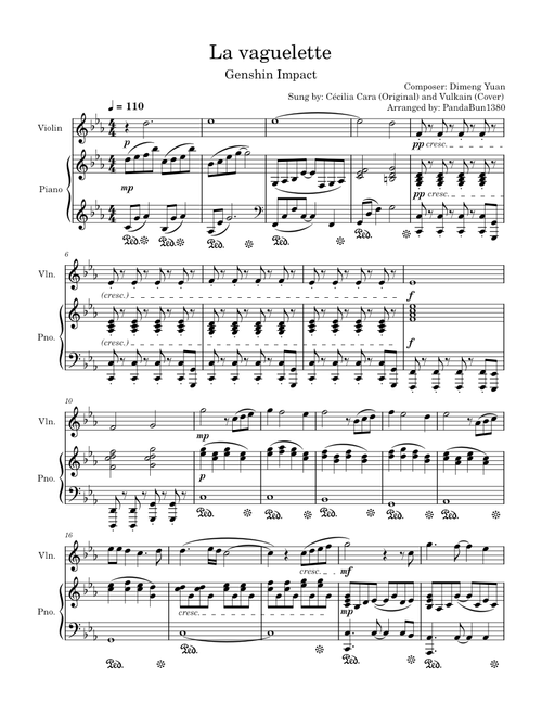 La vaguelette - HOYO-MiX (Piano and Violin Duet)