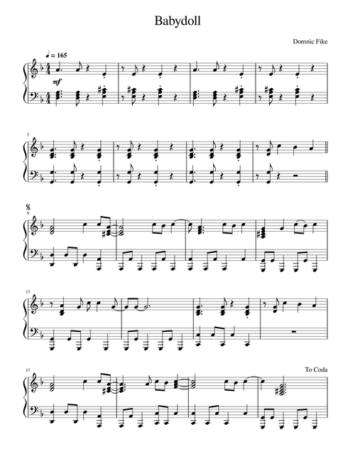 Babydoll (Arr. LaLa Music) - Dominic Fike (Piano Solo)