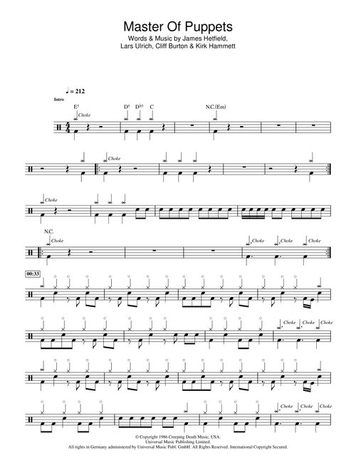 Master Of Puppets - Metallica (Drums)