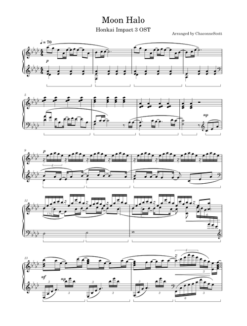 Honkai Impact 3 OST - Moon Halo | Transcription
