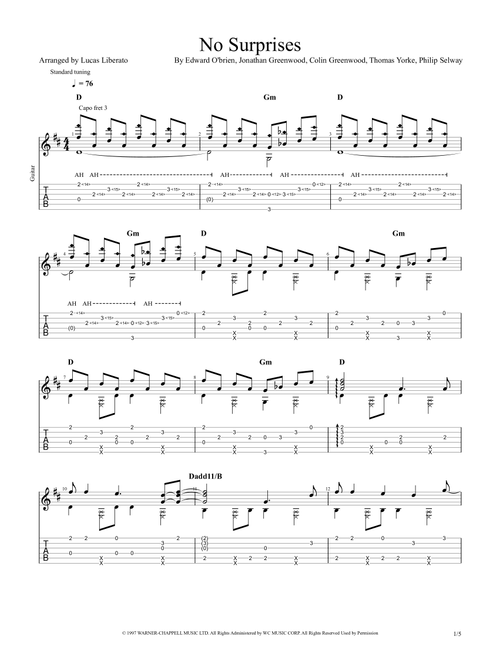 No Surprises (Arr. Lucas Liberato) - Radiohead (Solo Guitar)