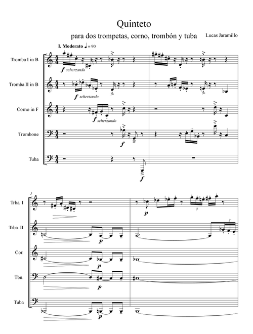 Brass Quintet - Score Only - Lucas Jaramillo (Brass Ensemble)
