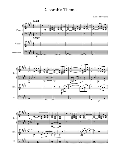 Deborah's Theme (Once Upon a Time in America) – Ennio Morricone Deborah's Theme piano trio