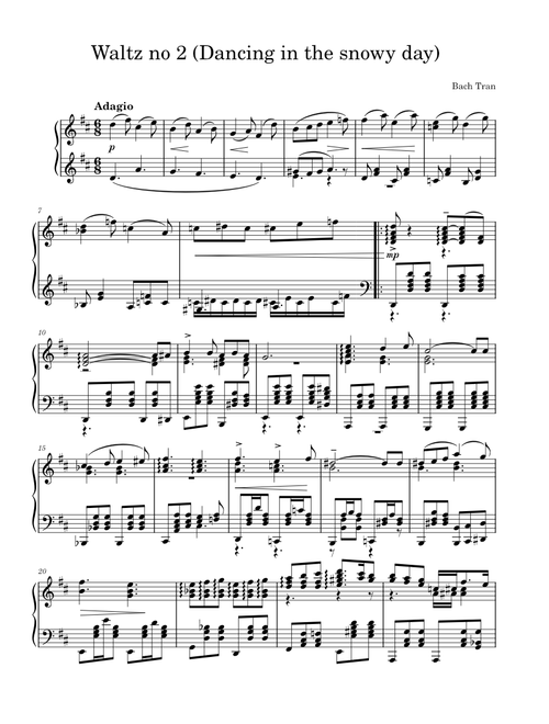 Waltz no 2 (Dancing in the snowy day) Bach Tran