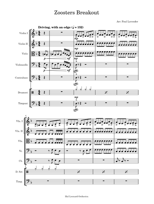 Zoosters Breakout - Arr. Paul Lavender