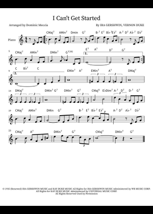 Play Official version of I Can't Get Started With You Sheet Music