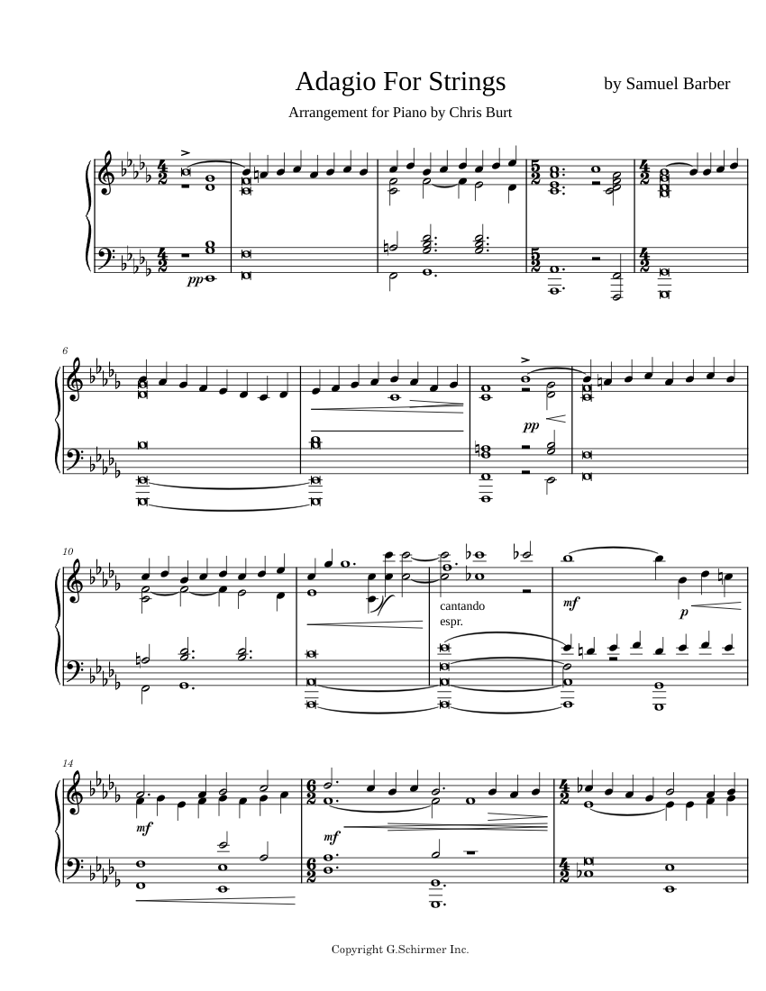 Adagio for Strings Samuel Barber Adagio For Strings by Samuel Barber